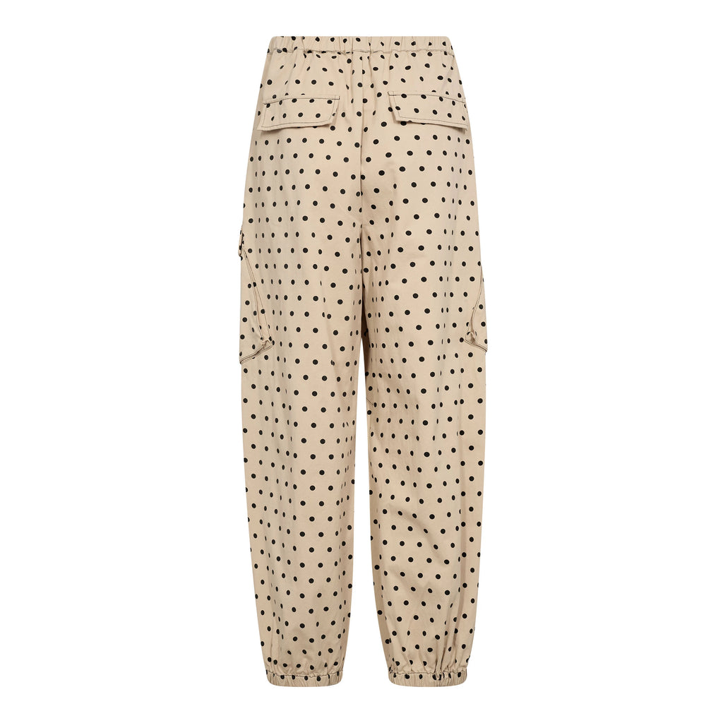 COCOUTURE Diddicc Cargo DOT PANT BONE: beige bukser til kvinder