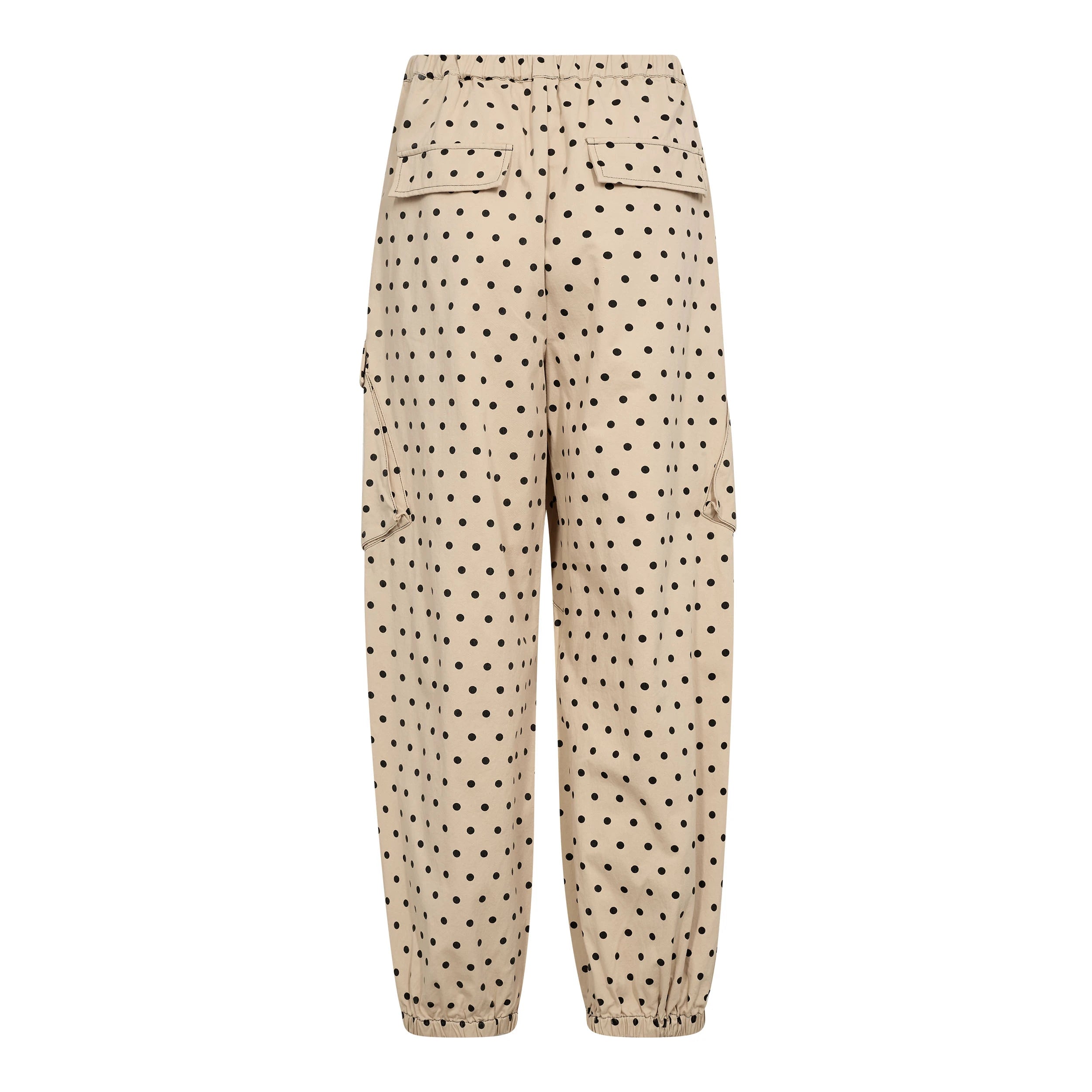 COCOUTURE Diddicc Cargo DOT PANT BONE: beige bukser til kvinder