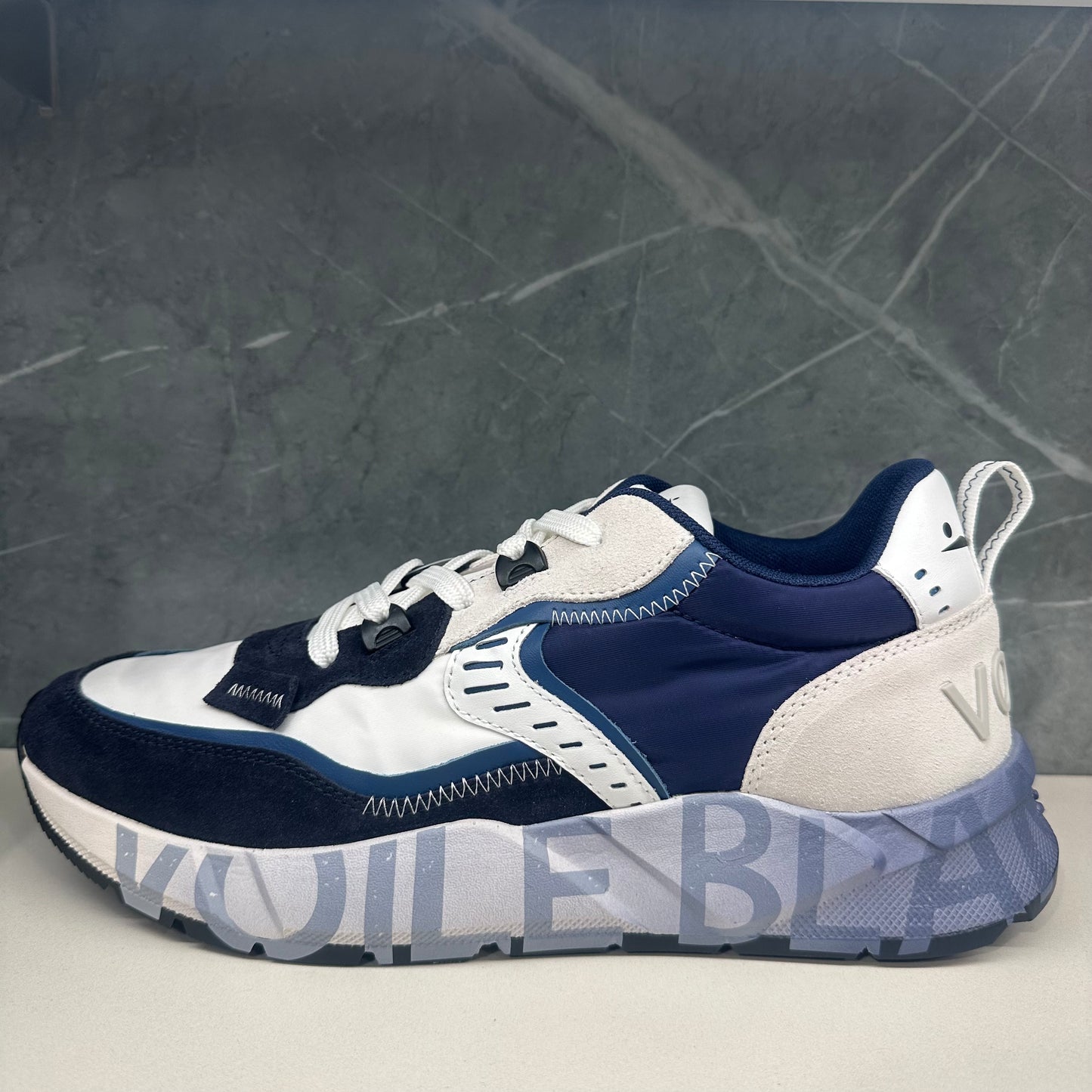 VOILE BLANCHE | SNEAKERS | HOMBRE | CLUB01. SUEDE/NET/NYLON BLUE-WHITE-AZURE