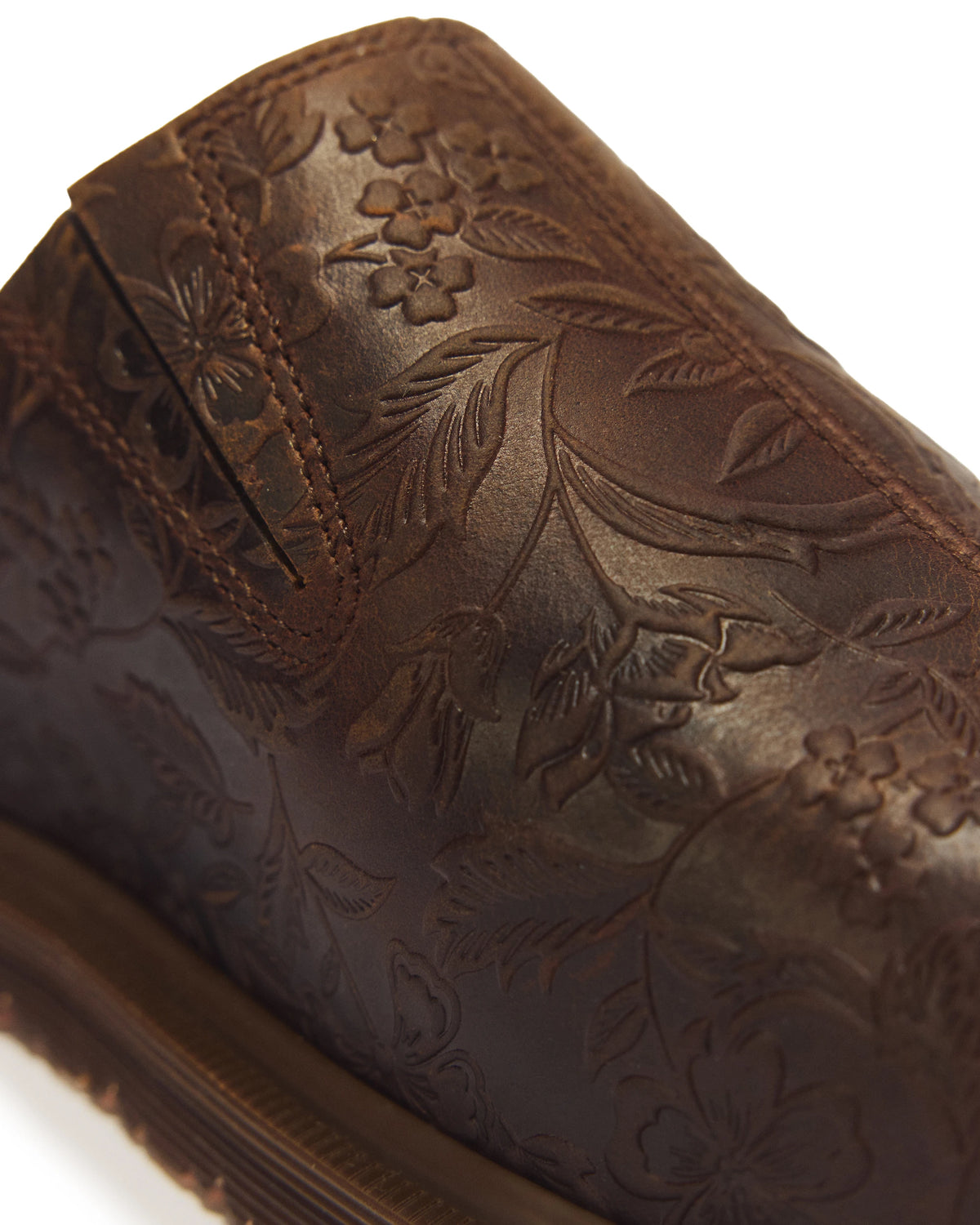 DR. MARTENS SAN MULE Emboss Floral Crazy Horse DARK Brown: 棕色 鞋履 中性