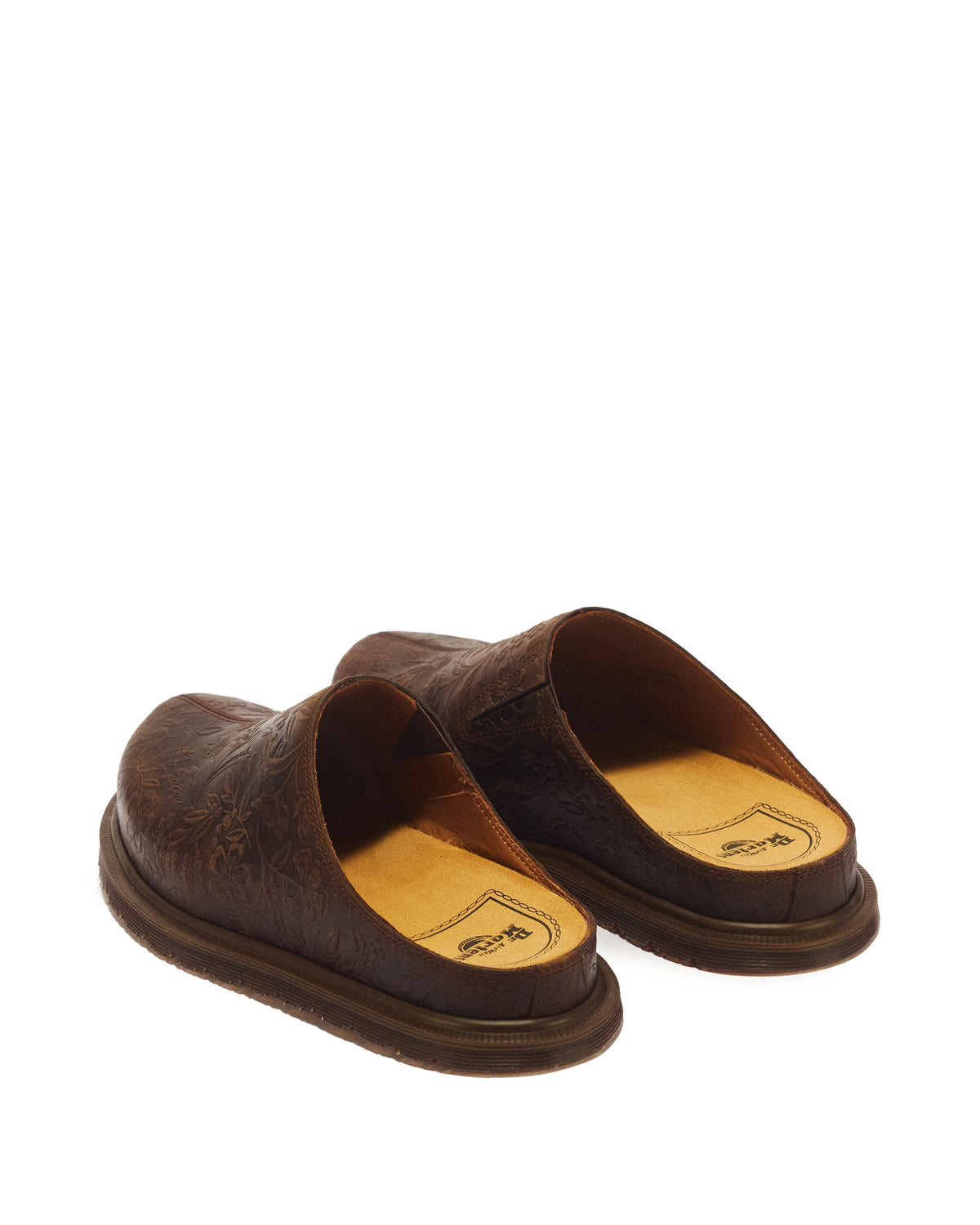 DR. MARTENS SAN MULE Emboss Floral Crazy Horse DARK Brown: 棕色 鞋履 中性