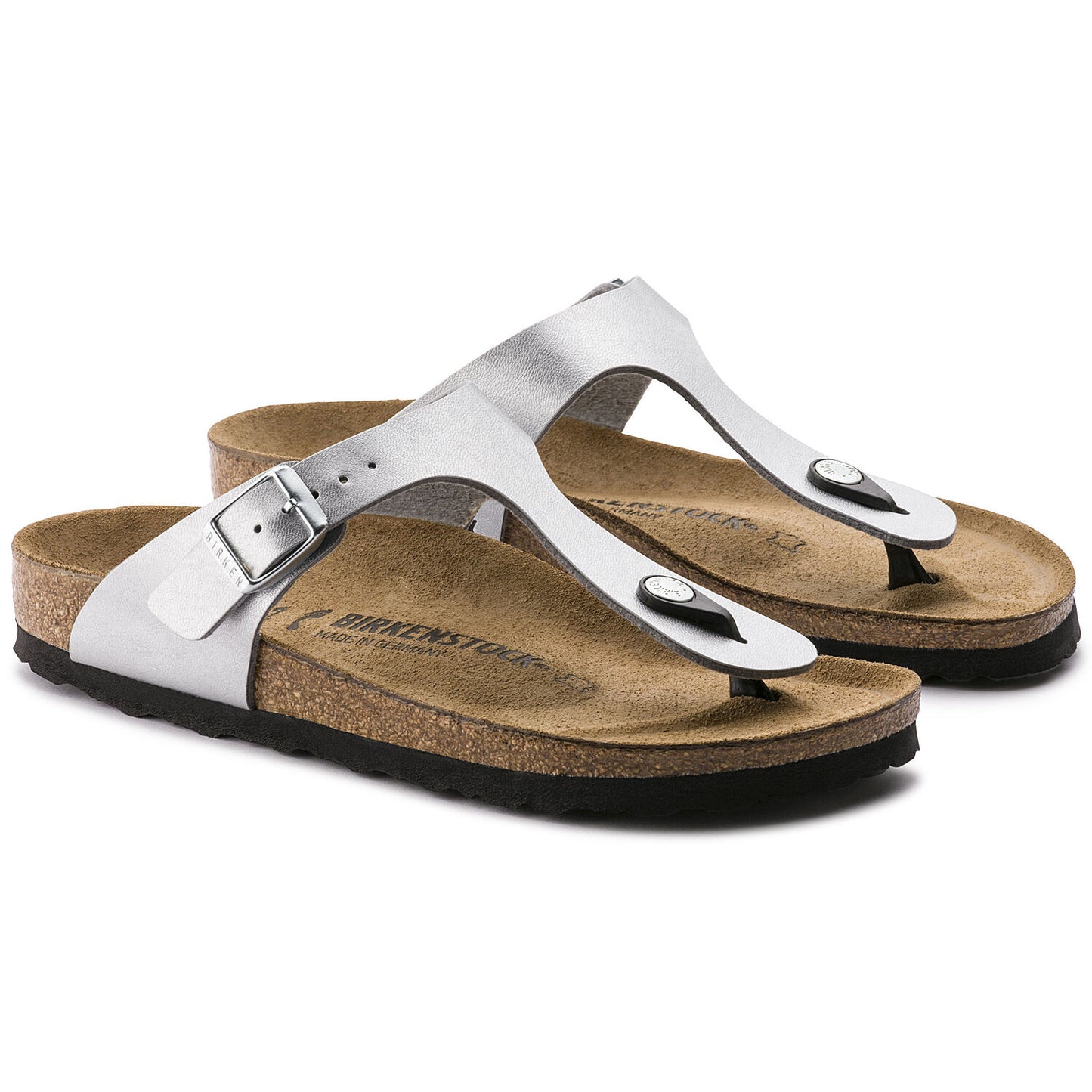 BIRKENSTOCK | WOMEN'S SANDALS | GIZEH BS SYNTHETICS SYN WASHED METALLIC SILVER | SILVER