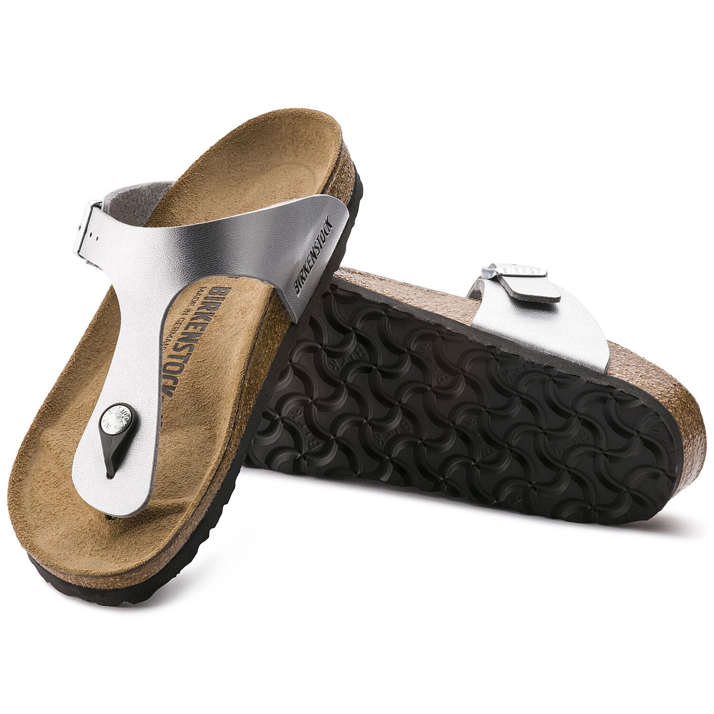 BIRKENSTOCK | SANDALES FÉMININES | GIZEH BS SYNTHETICS SYN WASHED METALLIC SILVER | ARGENT
