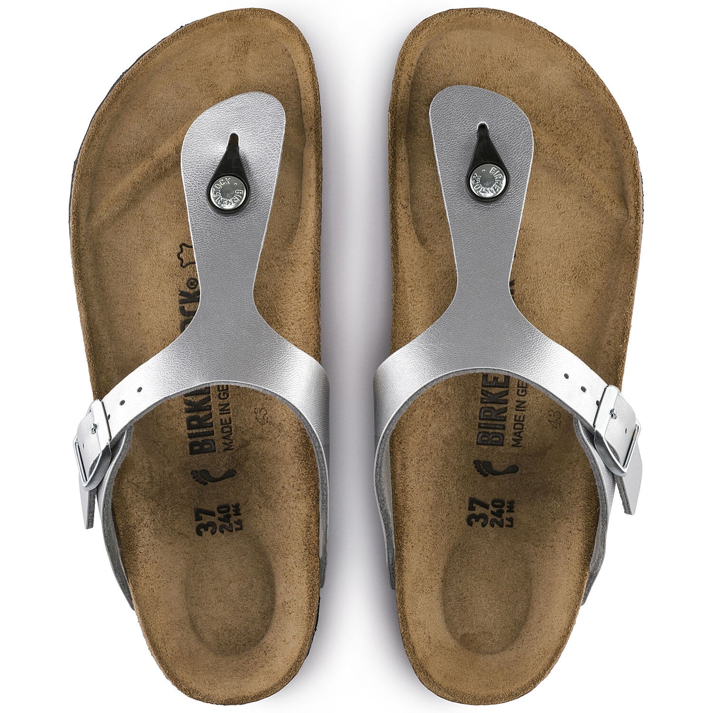 BIRKENSTOCK | 女性のサンダル | GIZEH BS SYNTHETICS SYN WASHED METALLIC SILVER | 銀