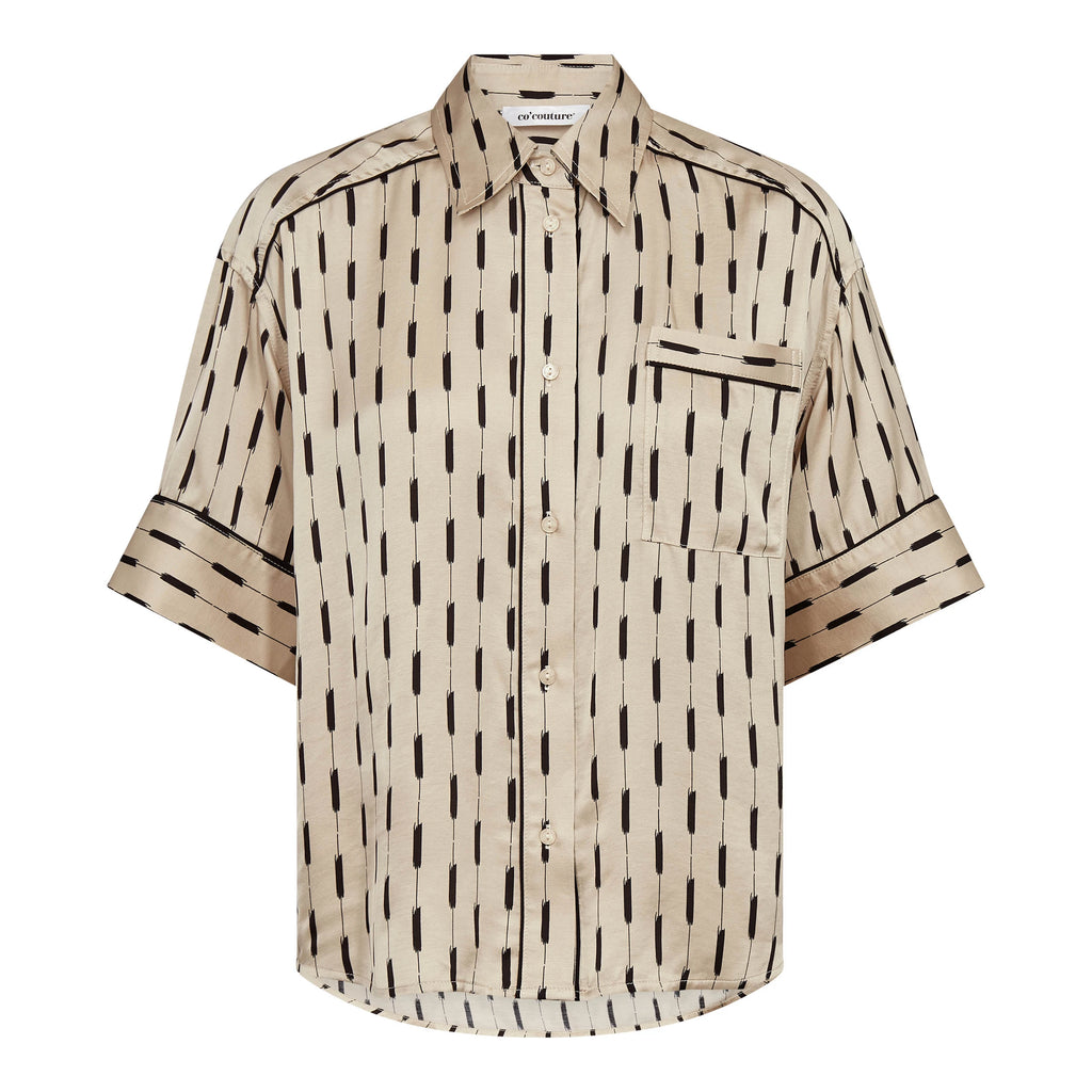 COCOUTURE Solveacc SS Shirt Bisquit: بيج camisas للنساء