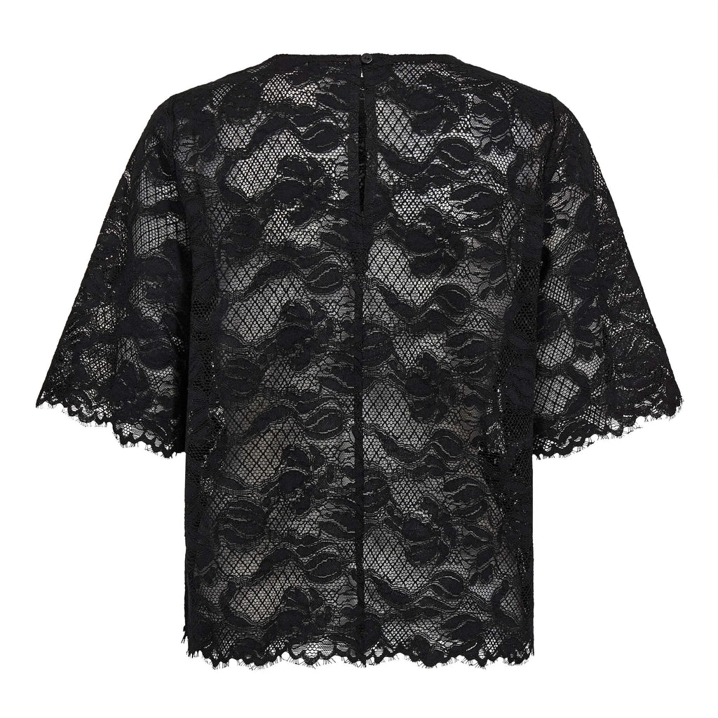 COCOUTURE Lannycc LACE Blouse Black: чорний блуза для жінок