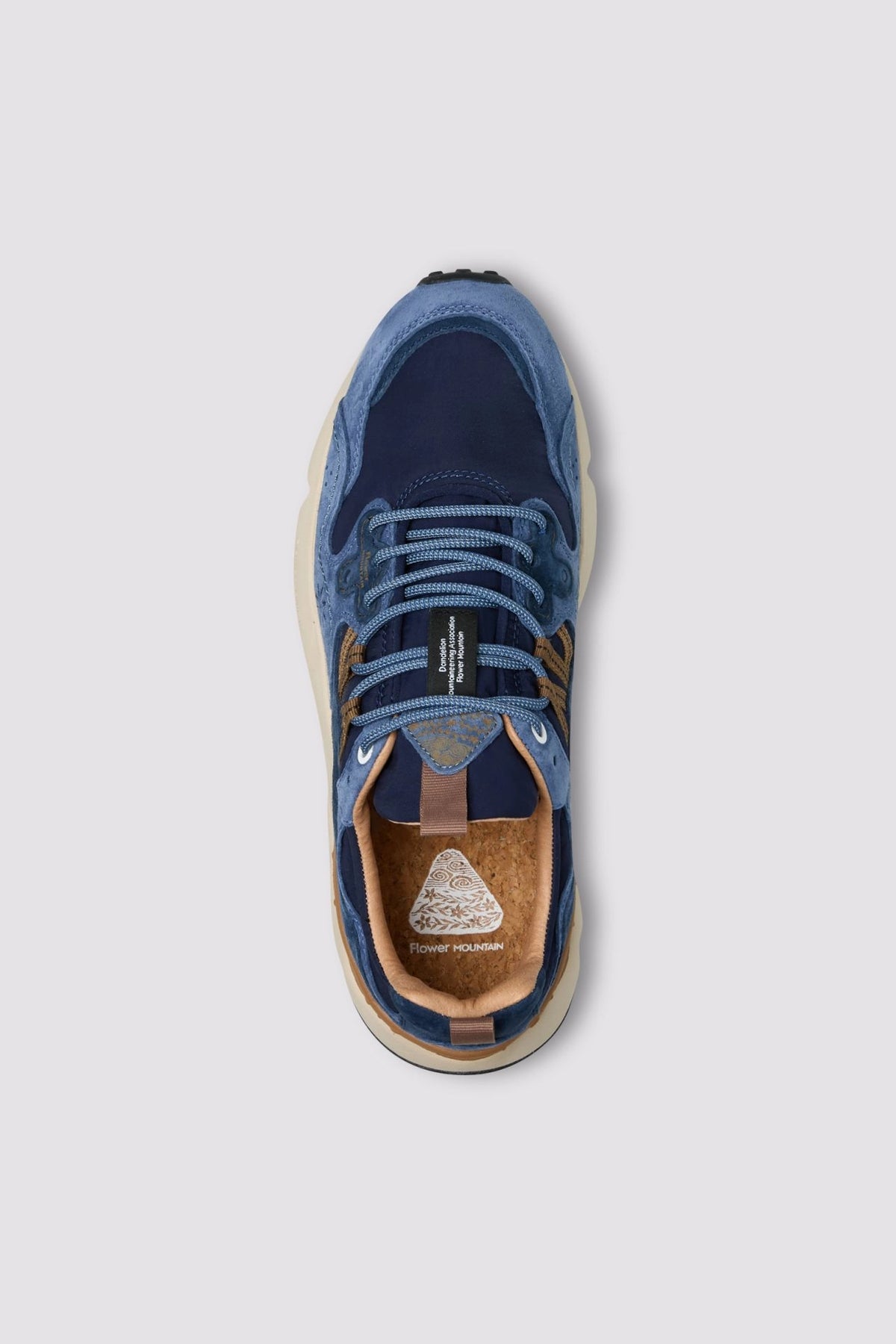 FLOWER MOUNTAIN Yamano 3 MAN Suede/nylon Navy-blue-brown: niebieski sneakersy dla mężczyzn