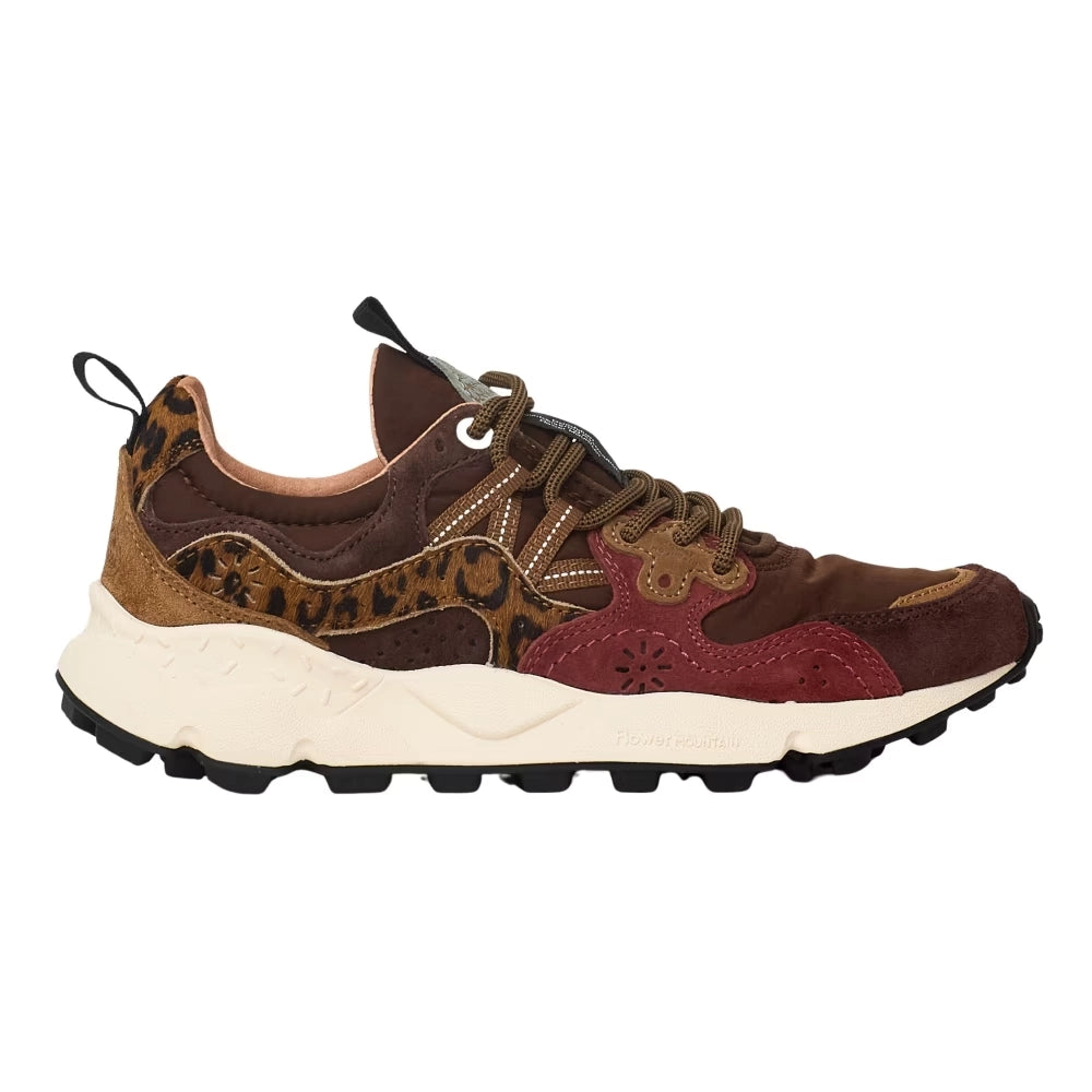 FLOWER MOUNTAIN Yamano 3 UNI Suede/pony Hair/nylon Brown-bordeaux: marron baskets pour femme