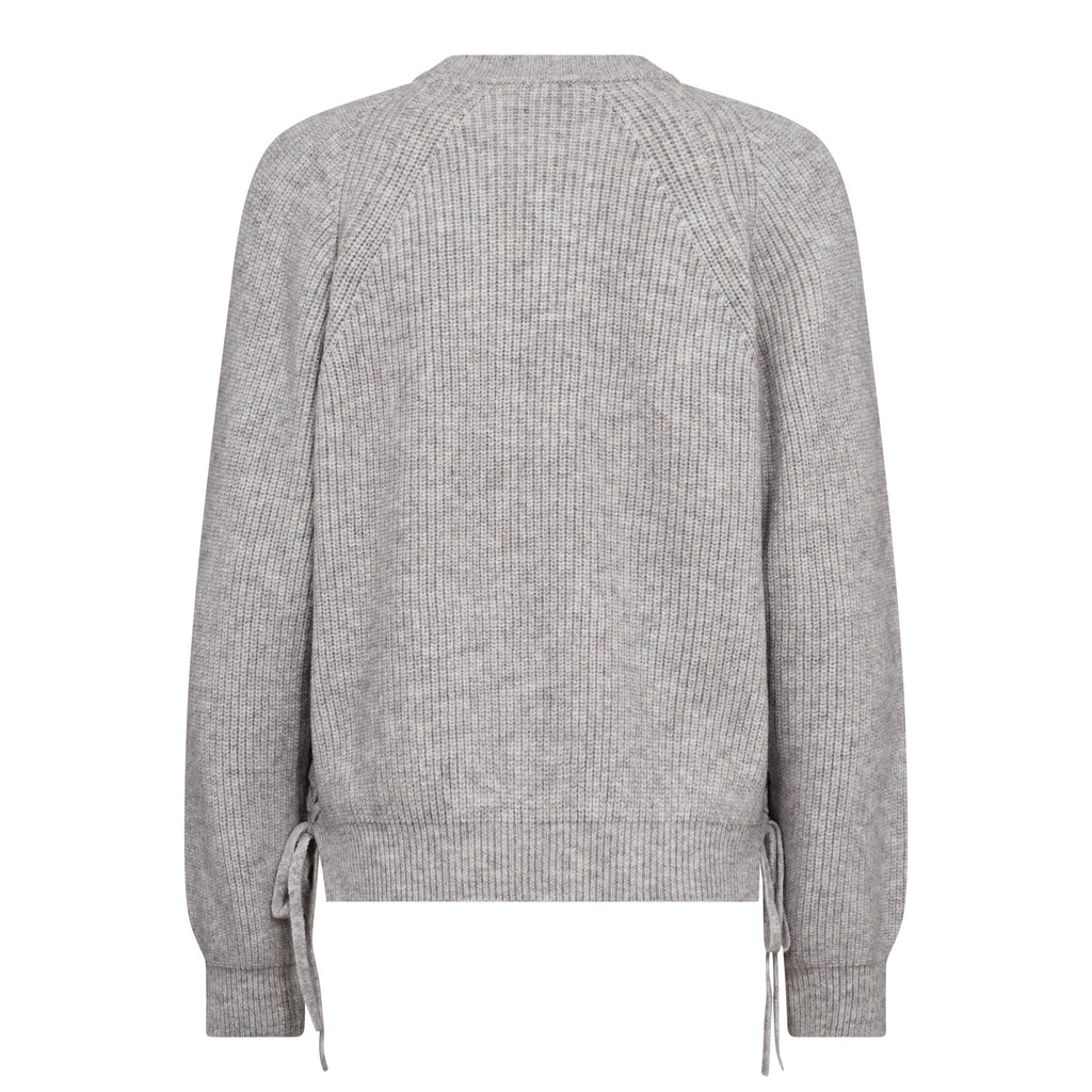 COCOUTURE Rowcc Braid String KNIT GREY Melange: szary sweter dla kobiet