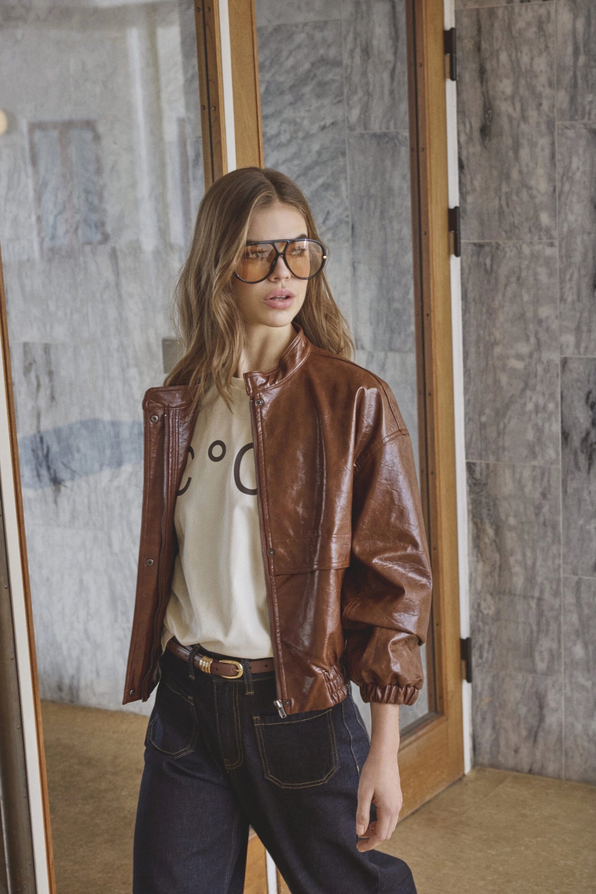 COCOUTURE Richacc Bomber Cognac: marron veste pour femme