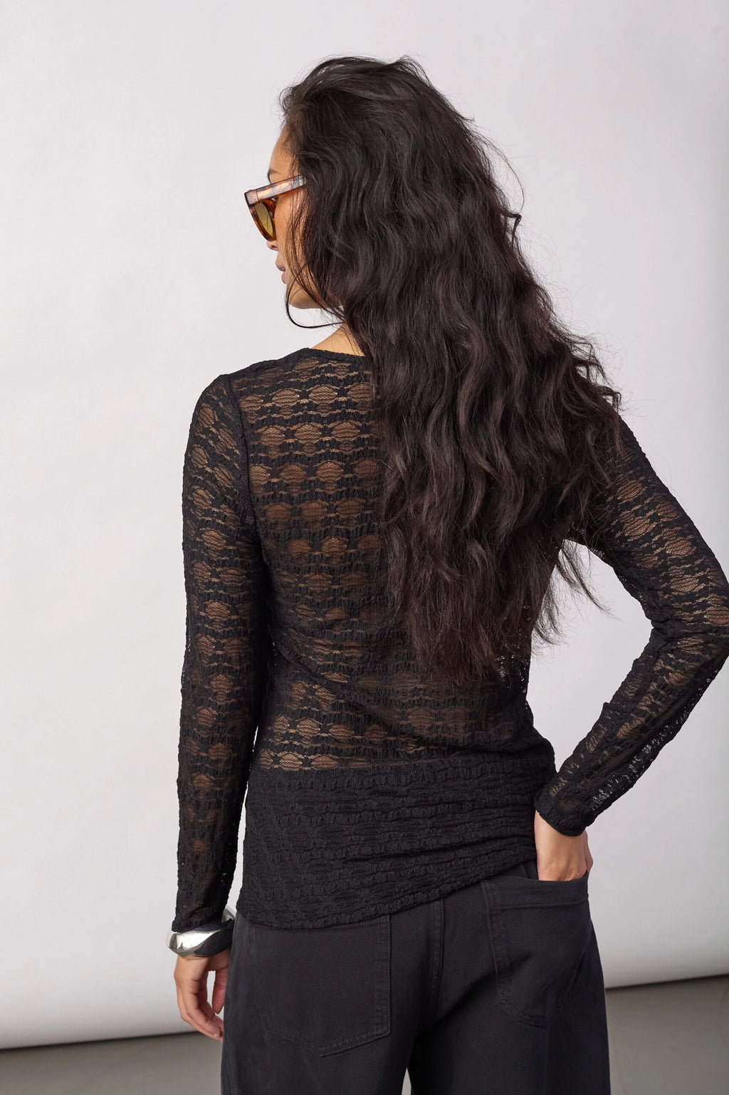 COCOUTURE Bariecc O-neck Black: zwart blouse voor dames