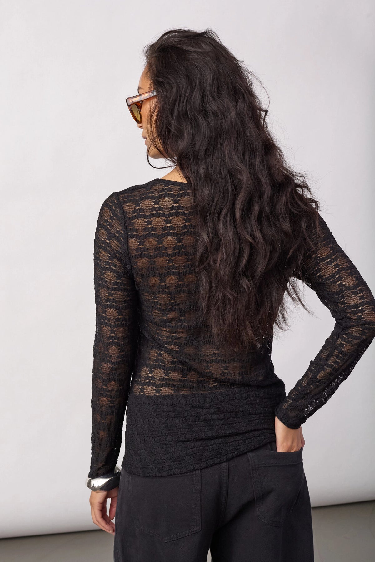 COCOUTURE Bariecc O-neck Black: zwart blouse voor dames