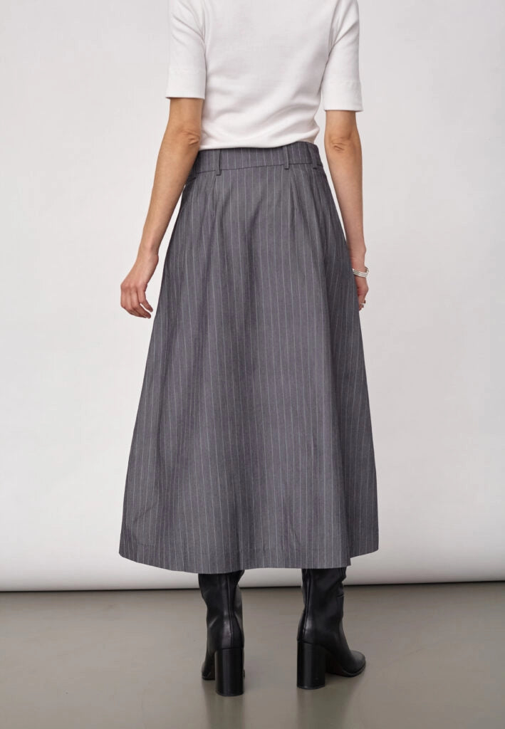 COCOUTURE Lyviacc Pleat PIN MID GREY: grigio gonna da donna