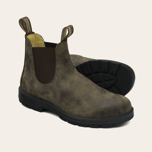 BLUNDSTONE 585 Rustic Brown Leather: brun støvler unisex