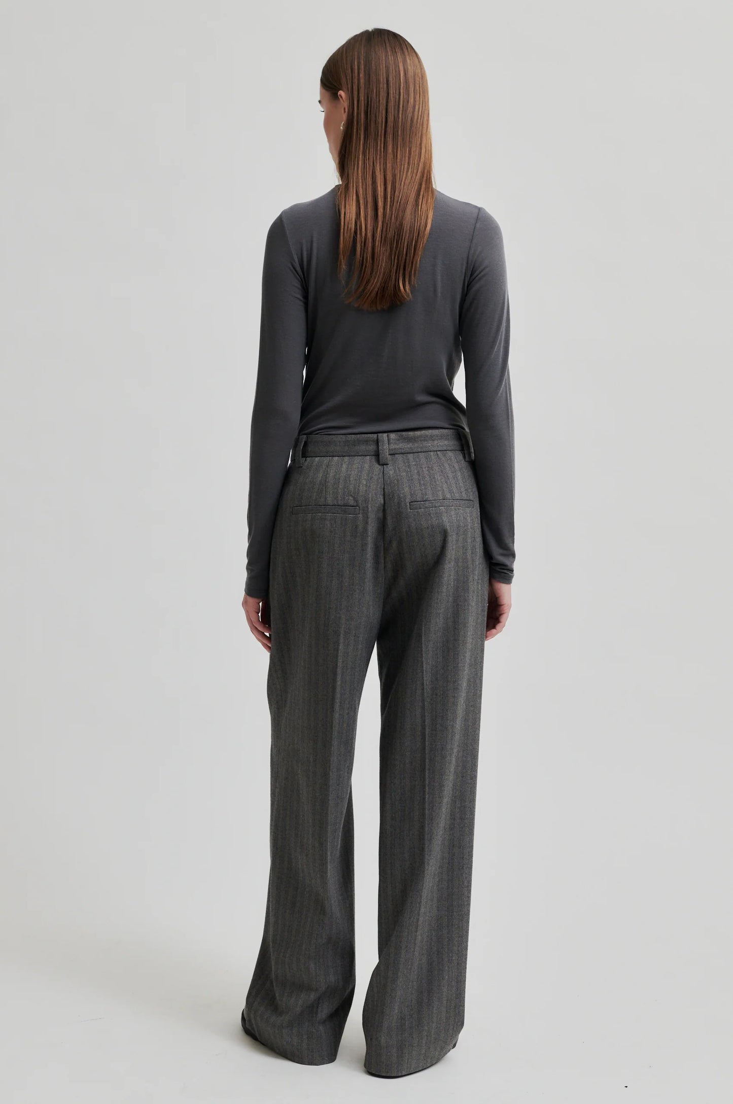 SECOND FEMALE | PANTALONES MUJER | HOLLANDA TROUSERS DARK GREY MELANGE | GRIS