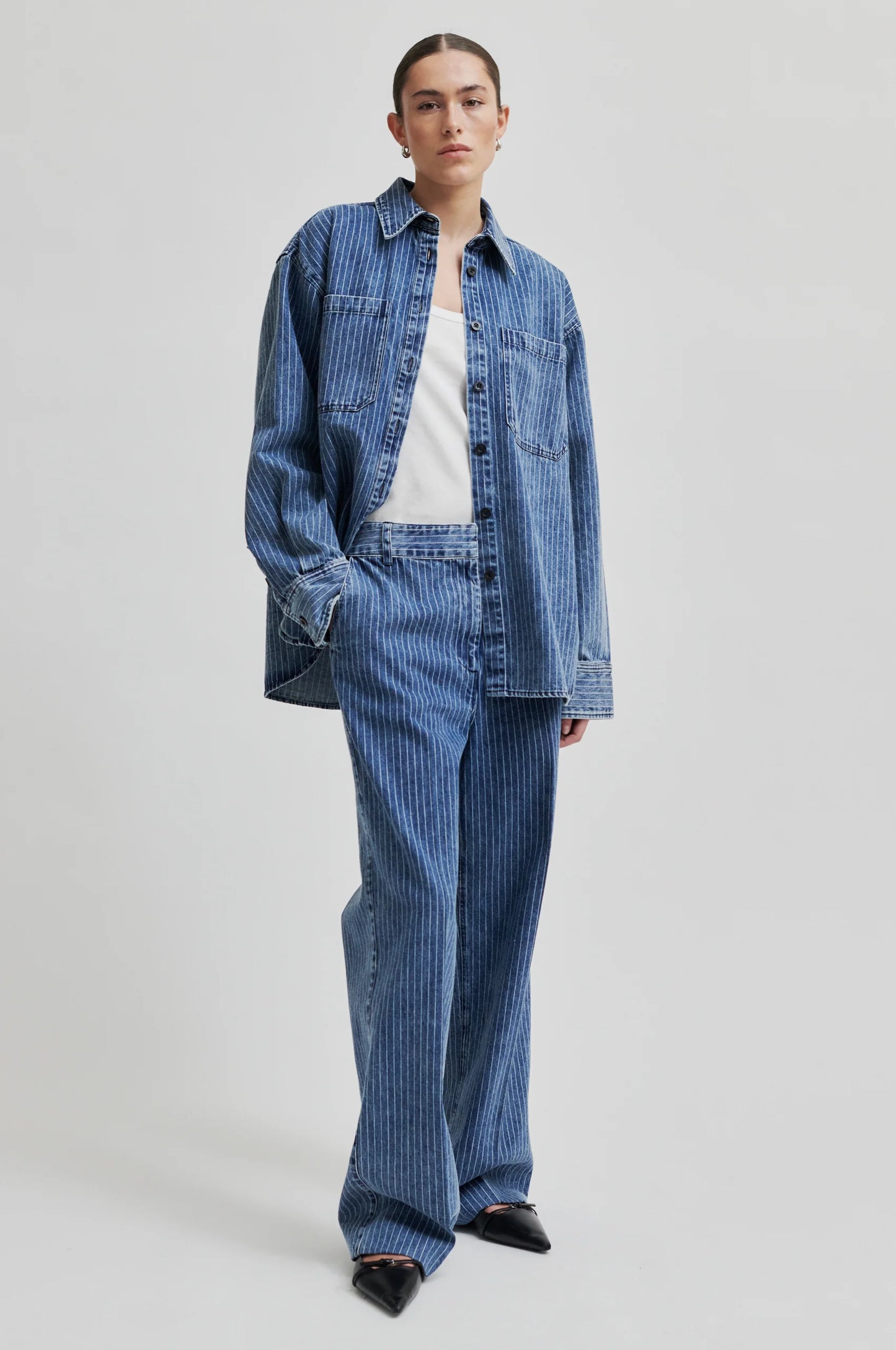 SECOND FEMALE | CAMISSA DONA | TENNESSE CLASSIC SHIRT BLUE DENIM | BLAU