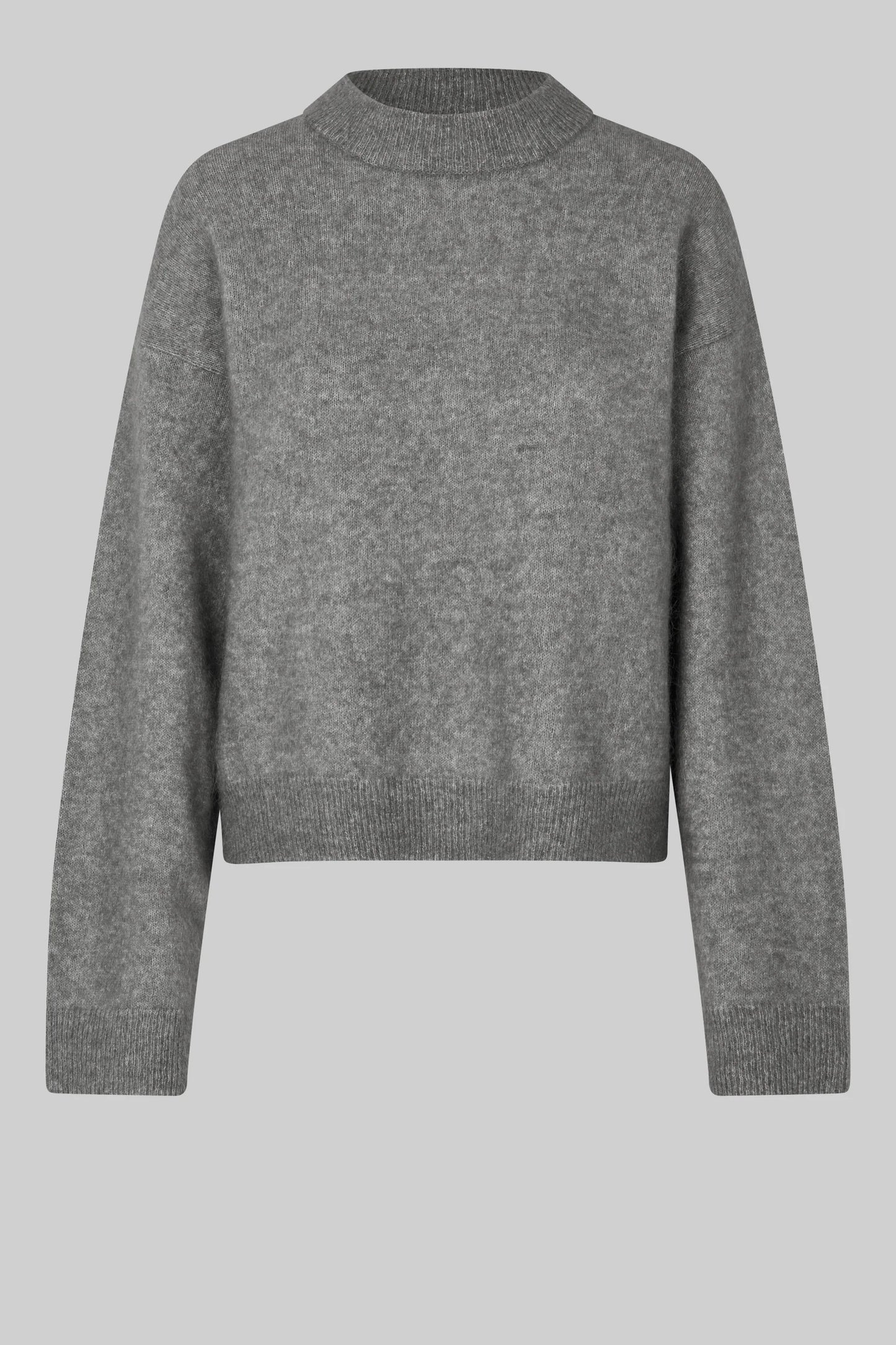 SECOND FEMALE | WOMEN SWEATER | BROOK KNIT DROP SHOULDER O-NECK CHARCOAL GRAY | GREY