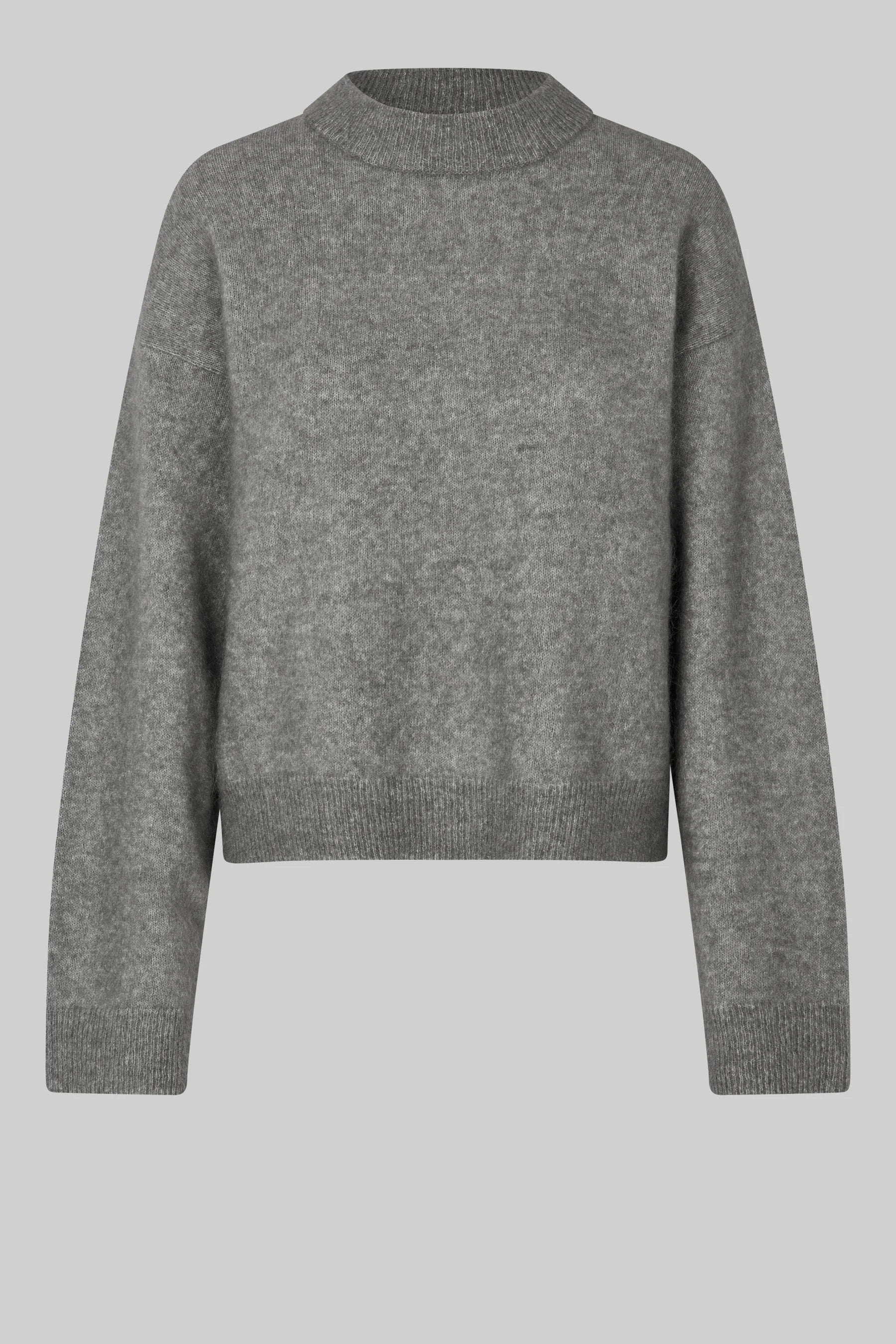 SECOND FEMALE | JERSEY | MUJER | BROOK KNIT DROP SHOULDER O-NECK CHARCOAL GRAY | GRIS