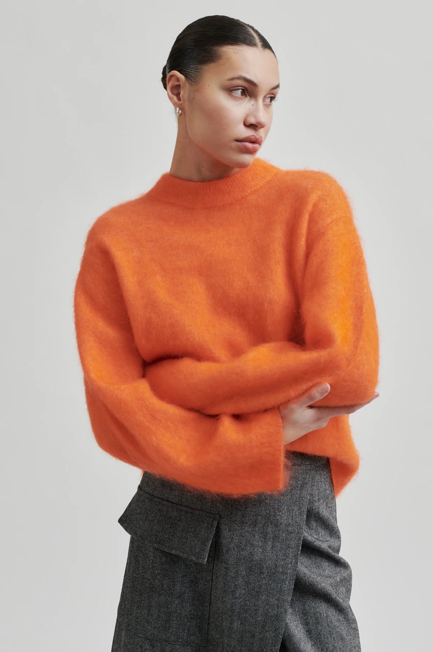 SECOND FEMALE | WOMEN'S SWEATERS | ANNELEEN KNIT O-NECK PUREED PUMPKIN | ORANGE