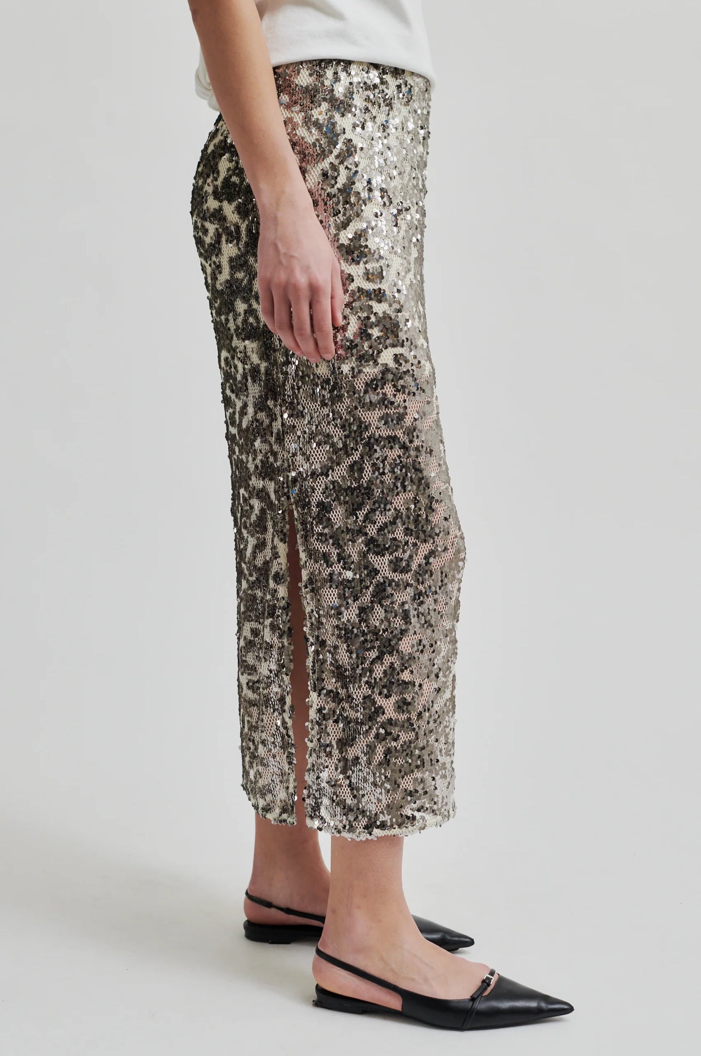 SECOND FEMALE | FALDAS Y VESTIDOS MUJER | PAILEY SKIRT SILVER BIRCH | PLATEADO