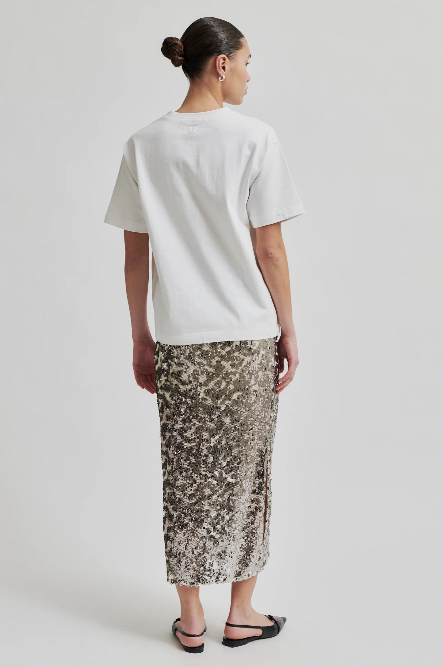 SECOND FEMALE | FALDAS Y VESTIDOS MUJER | PAILEY SKIRT SILVER BIRCH | PLATEADO