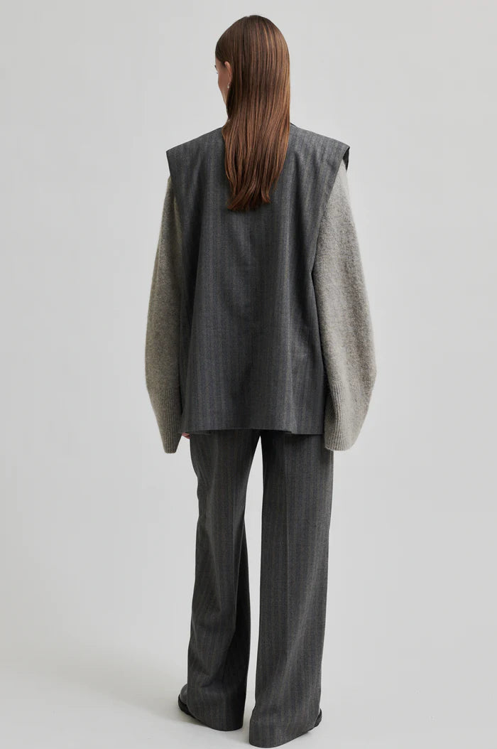 SECOND FEMALE | CHALECO MUJER | HOLLANDA OVERSIZE WAISTCOAT DARK GREY MELANGE | GRIS