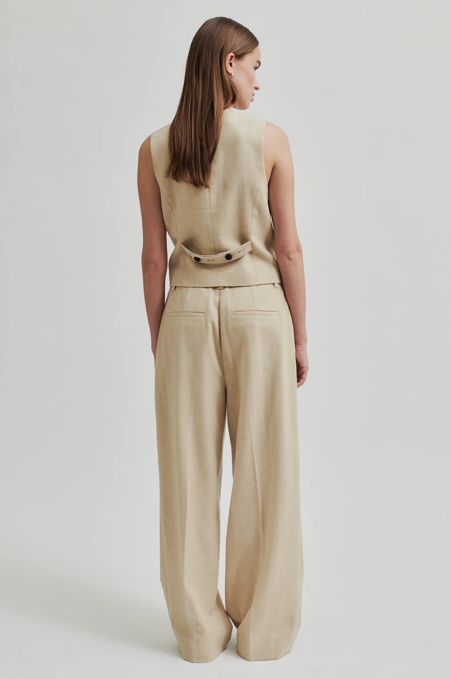 SECOND FEMALE | WOMEN'S PANTS | NAVADA CLASSIC TROUSERS BEIGE MELANGE | BEIGE