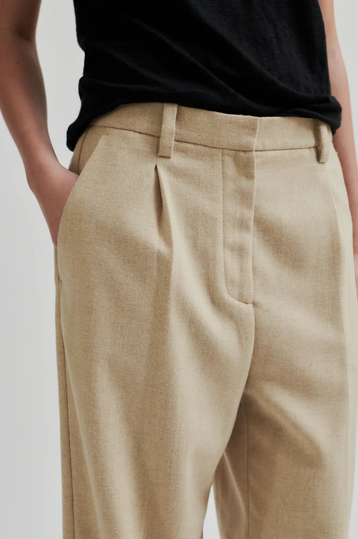 SECOND FEMALE | WOMEN'S PANTS | NAVADA CLASSIC TROUSERS BEIGE MELANGE | BEIGE