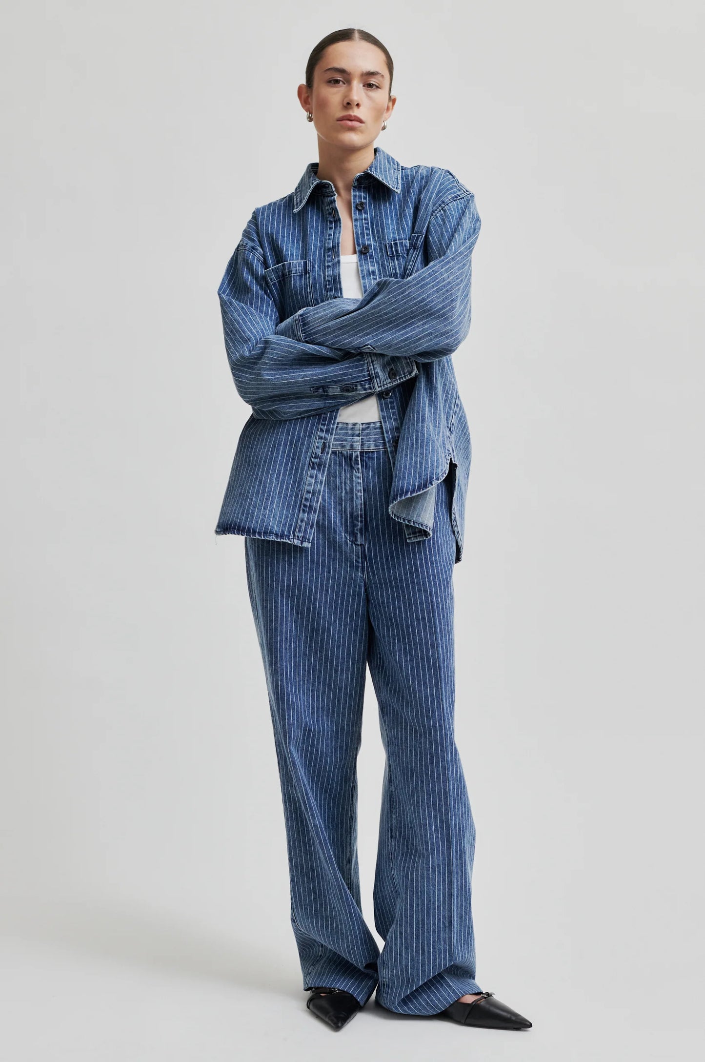 SECOND FEMALE | CAMISSA DONA | TENNESSE CLASSIC SHIRT BLUE DENIM | BLAU