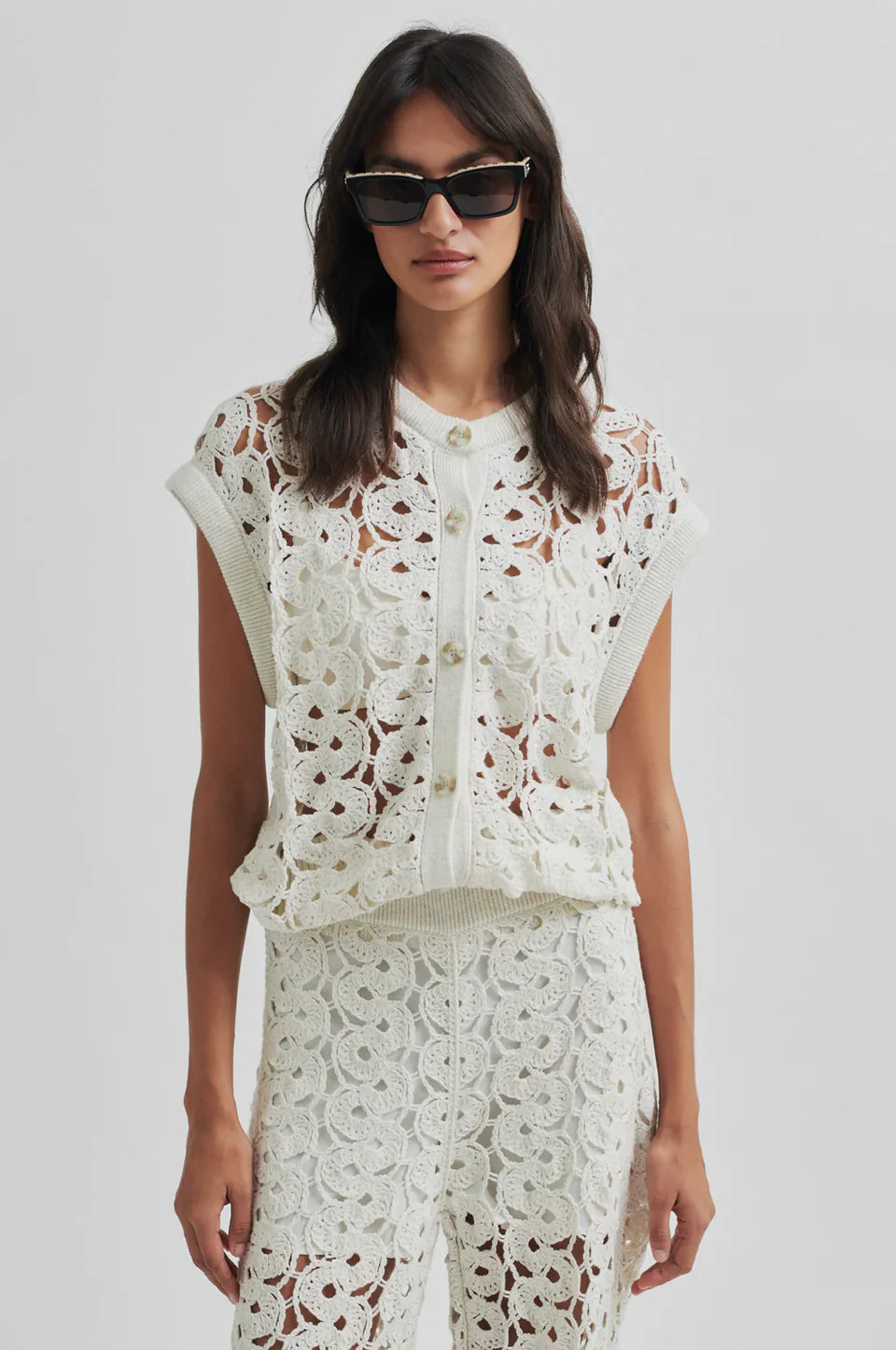 SECOND FEMALE | PANTALONES | MUJER | CORALIE KNIT PANTS | BLANCO