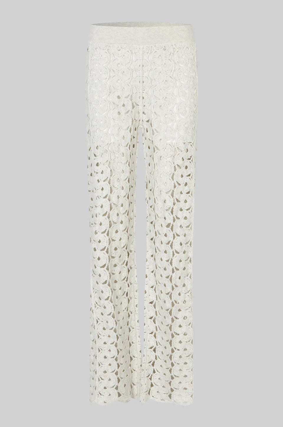 SECOND FEMALE Coralie KNIT Pants: أبيض بنطال للنساء