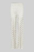 SECOND FEMALE Coralie KNIT Pants: أبيض بنطال للنساء