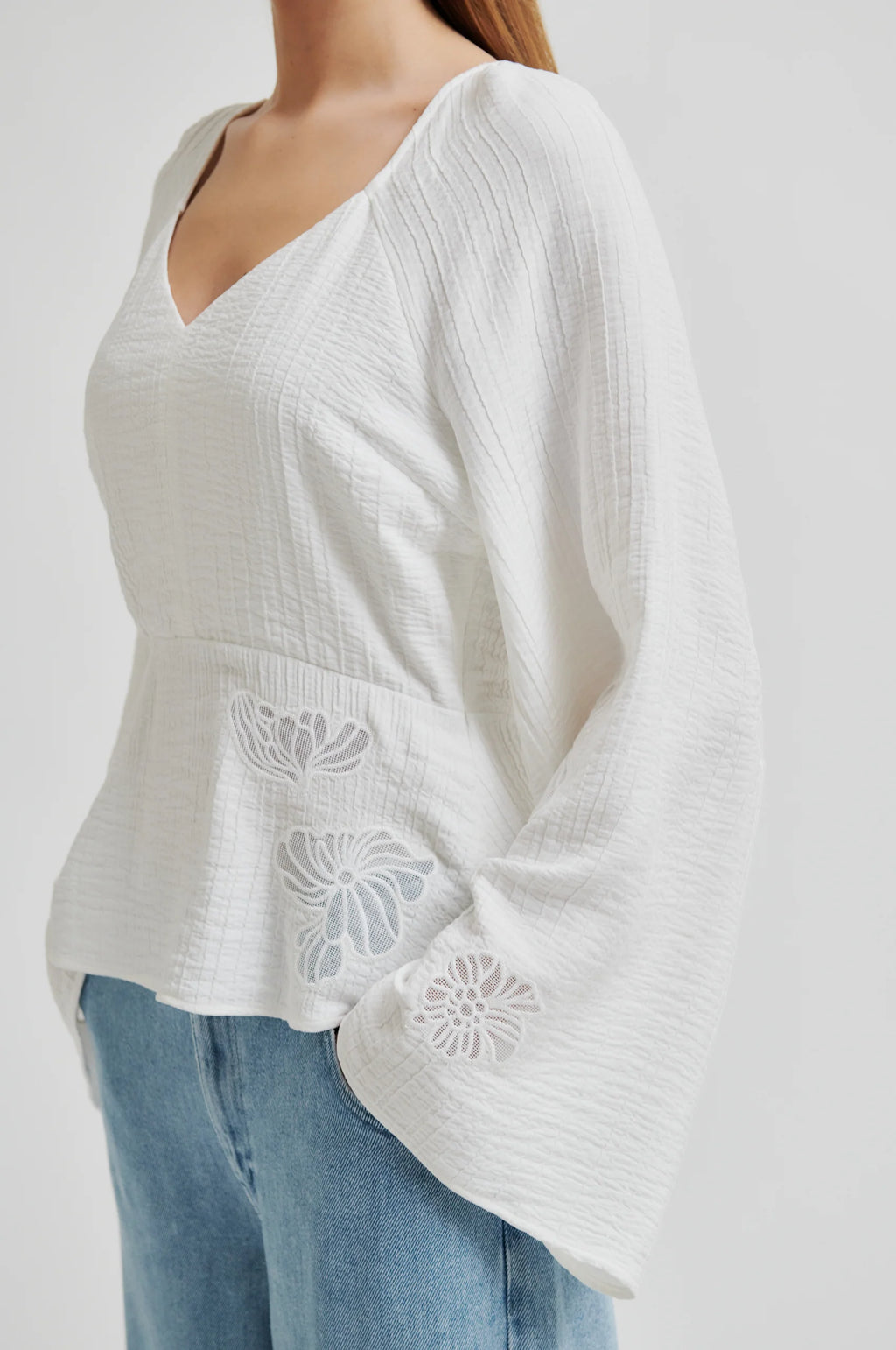 SECOND FEMALE Limona Blouse: wit blouse voor dames