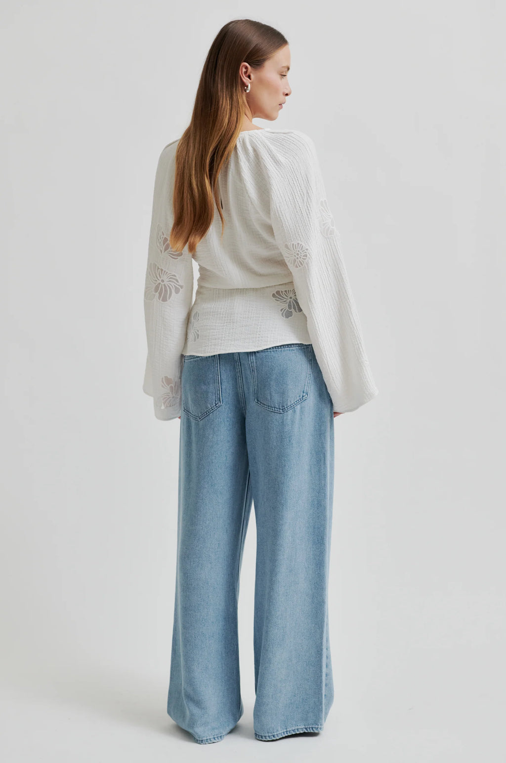 SECOND FEMALE Limona Blouse: wit blouse voor dames