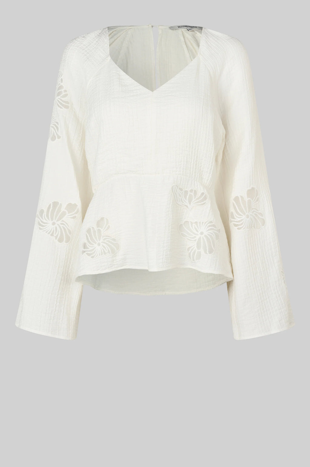 SECOND FEMALE Limona Blouse: wit blouse voor dames