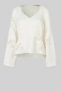 SECOND FEMALE Limona Blouse: wit blouse voor dames