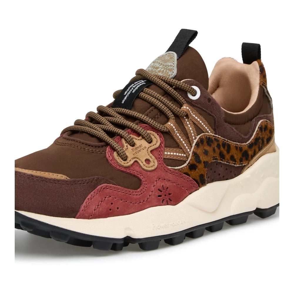 FLOWER MOUNTAIN Yamano 3 UNI Suede/pony Hair/nylon Brown-bordeaux: marron baskets pour femme