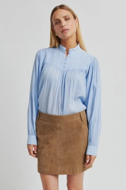 SECOND FEMALE Halogen BLUE: blå skjorte til kvinder