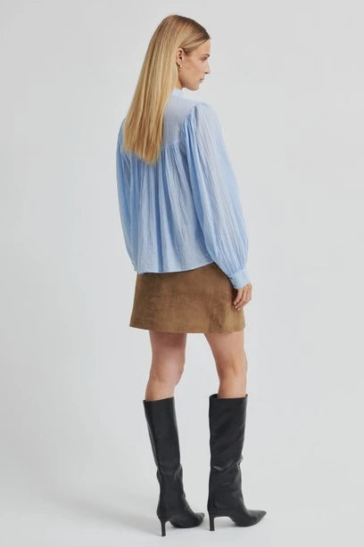 SECOND FEMALE Halogen BLUE: blå skjorte til kvinder