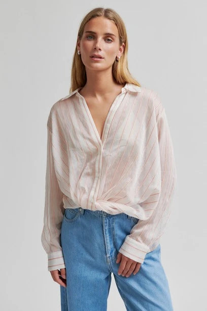 SECOND FEMALE | BLUSAS | MUJER | CHEVY TWIST SHIRT CREAM PUFF | BEIGE