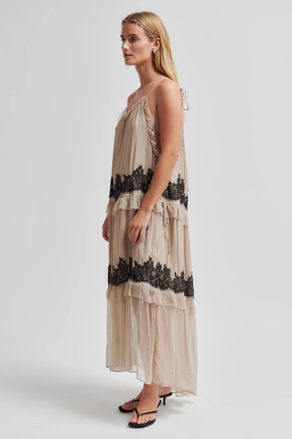 SECOND FEMALE | DRESSES | WOMAN | LINDA MAXY DRESS PLAZA TAUPE | BEIGE
