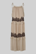 SECOND FEMALE | DRESSES | WOMAN | LINDA MAXY DRESS PLAZA TAUPE | BEIGE