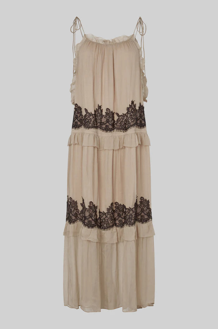 SECOND FEMALE | VESTIDOS | MUJER | LYNDA MAXY DRESS PLAZA TAUPE | BEIGE