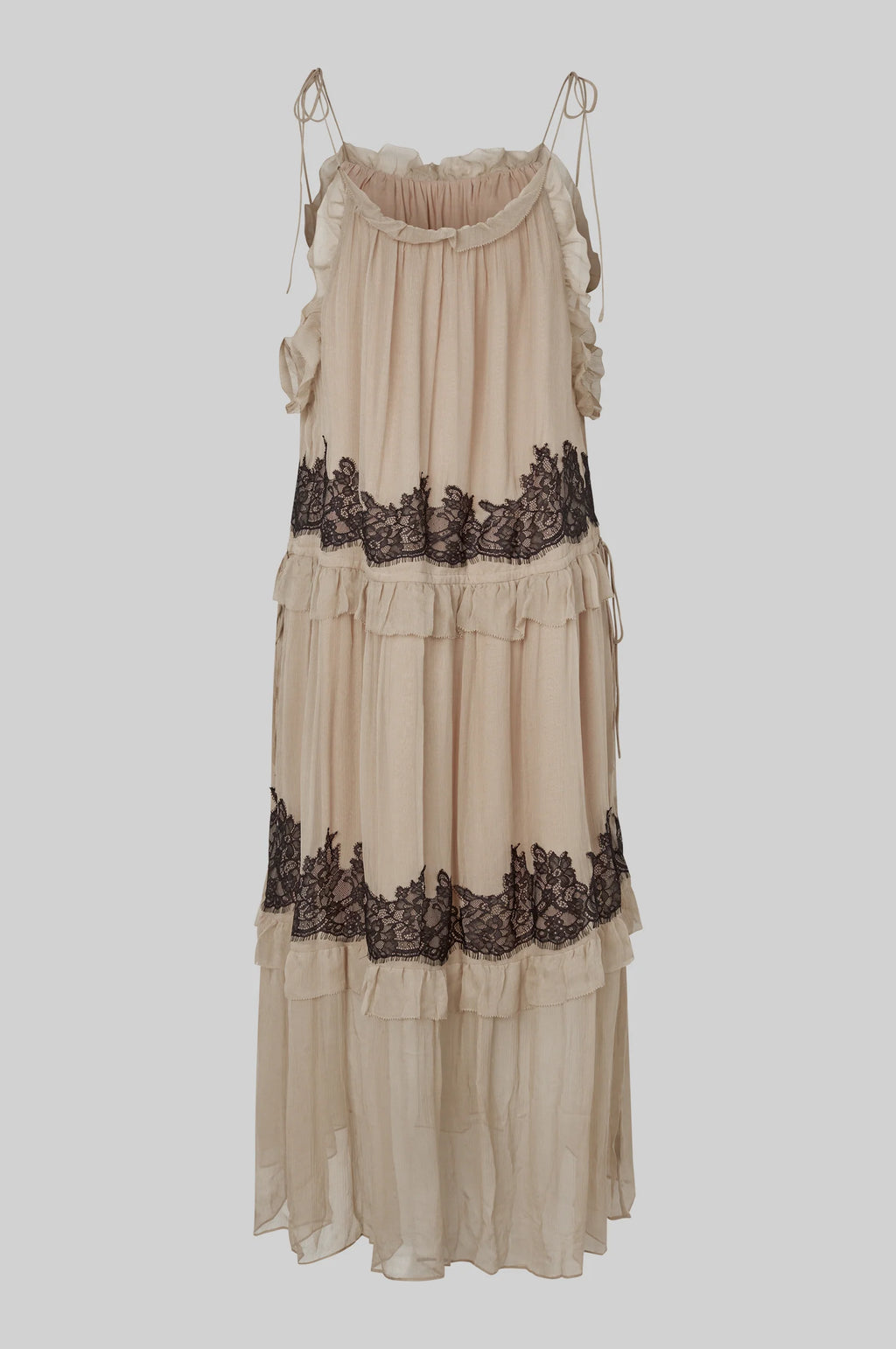 SECOND FEMALE | DRESSES | WOMAN | LINDA MAXY DRESS PLAZA TAUPE | BEIGE