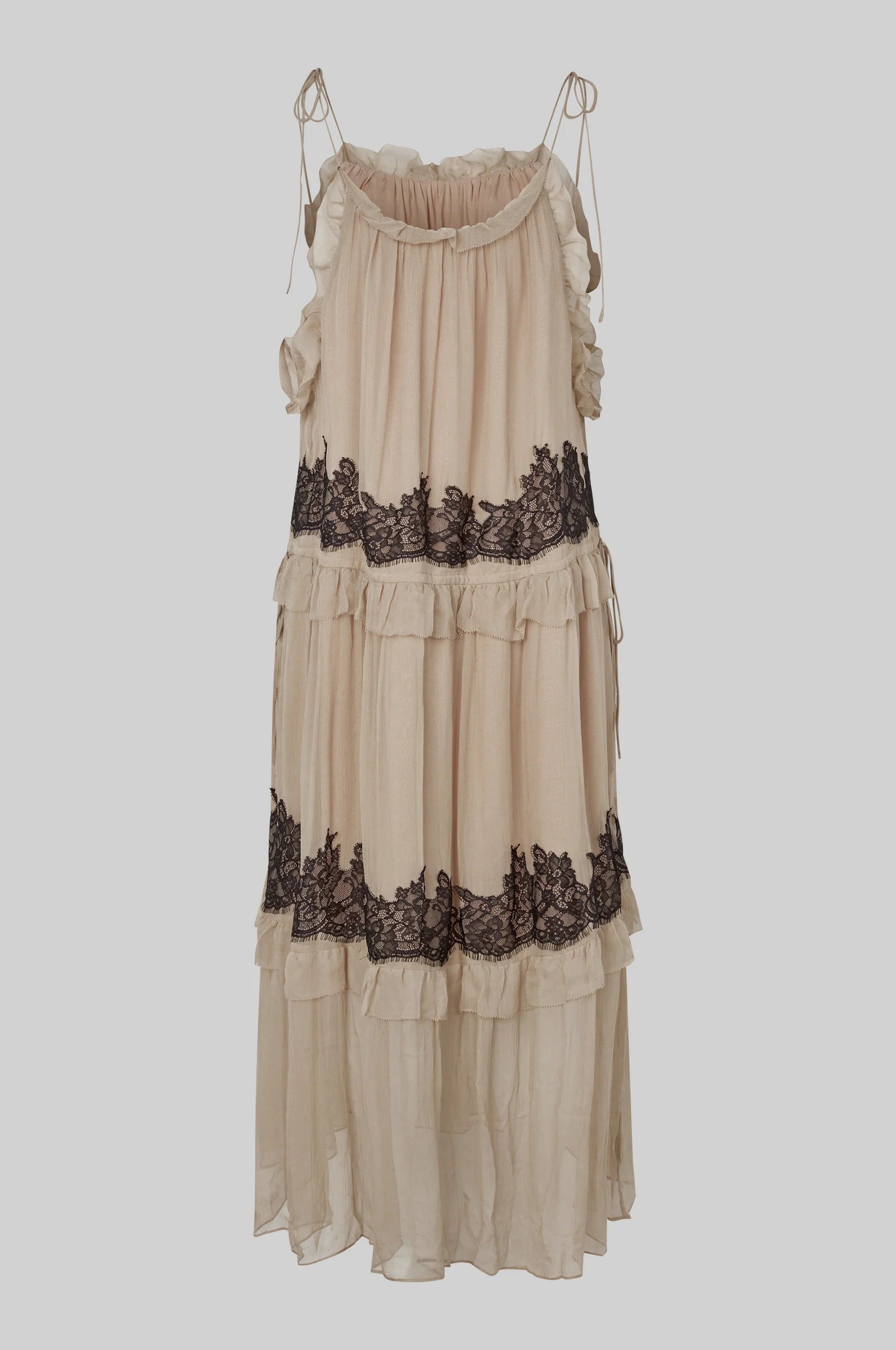 SECOND FEMALE | DRESSES | WOMAN | LINDA MAXY DRESS PLAZA TAUPE | BEIGE