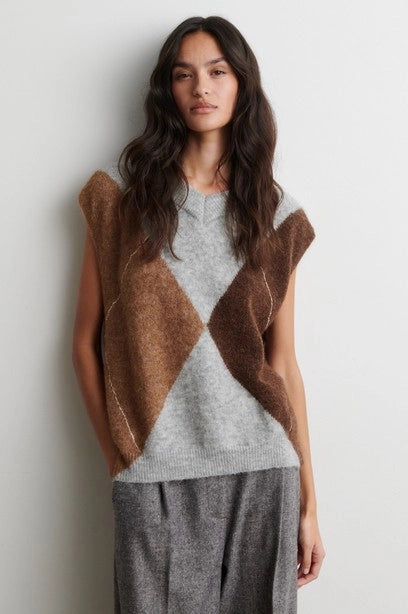 SECOND FEMALE Forca KNIT VEST Light GREY Melange: multicolor jersei per a dona