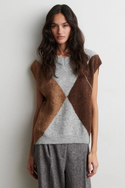 SECOND FEMALE Forca KNIT VEST Light GREY Melange: multicolor jersei per a dona
