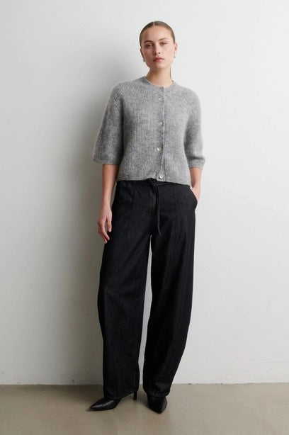 SECOND FEMALE DERA Denim Cargo Trousers Black: negre pantalons per a dona