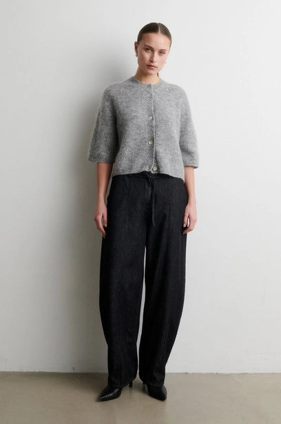 SECOND FEMALE DERA Denim Cargo Trousers Black: negre pantalons per a dona