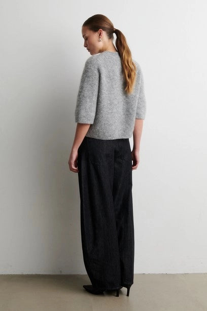 SECOND FEMALE DERA Denim Cargo Trousers Black: negre pantalons per a dona